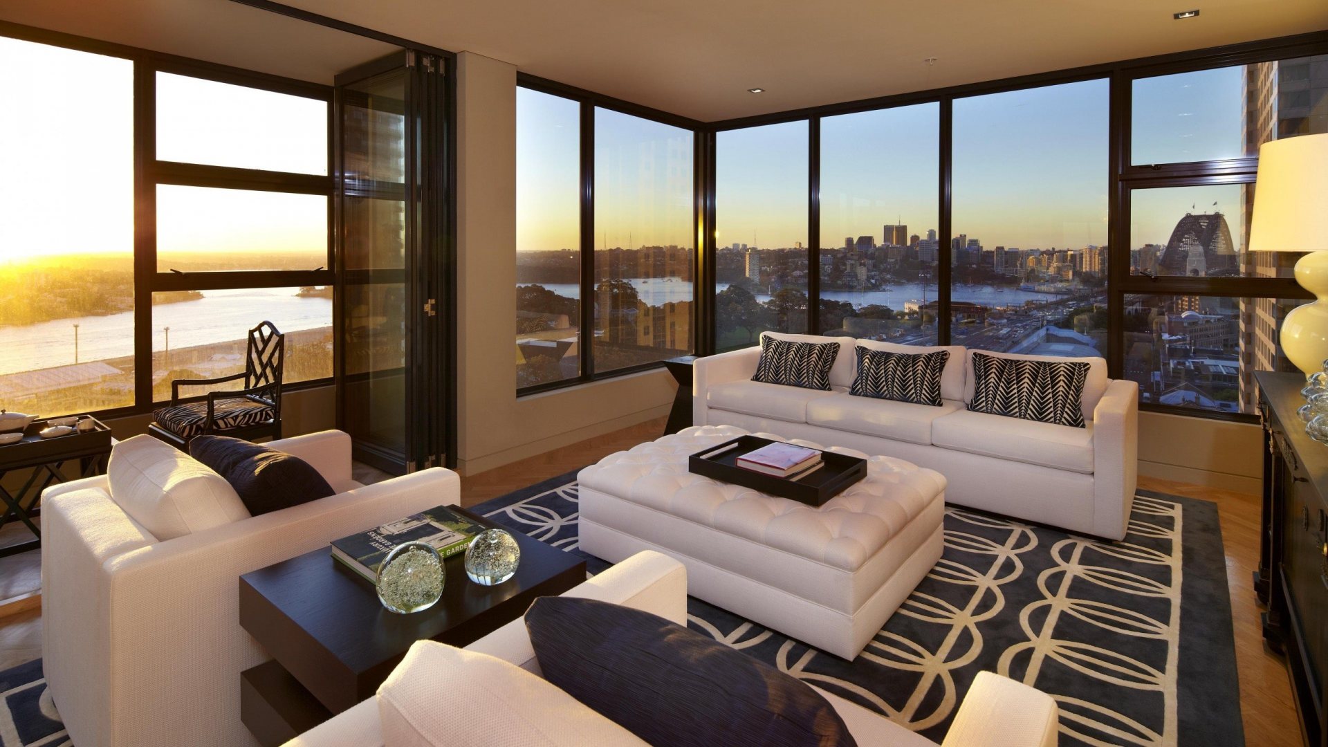 Fantastic Apartment Photos Hq Definition For Laptop - Living Room Modern Big Windows - HD Wallpaper 