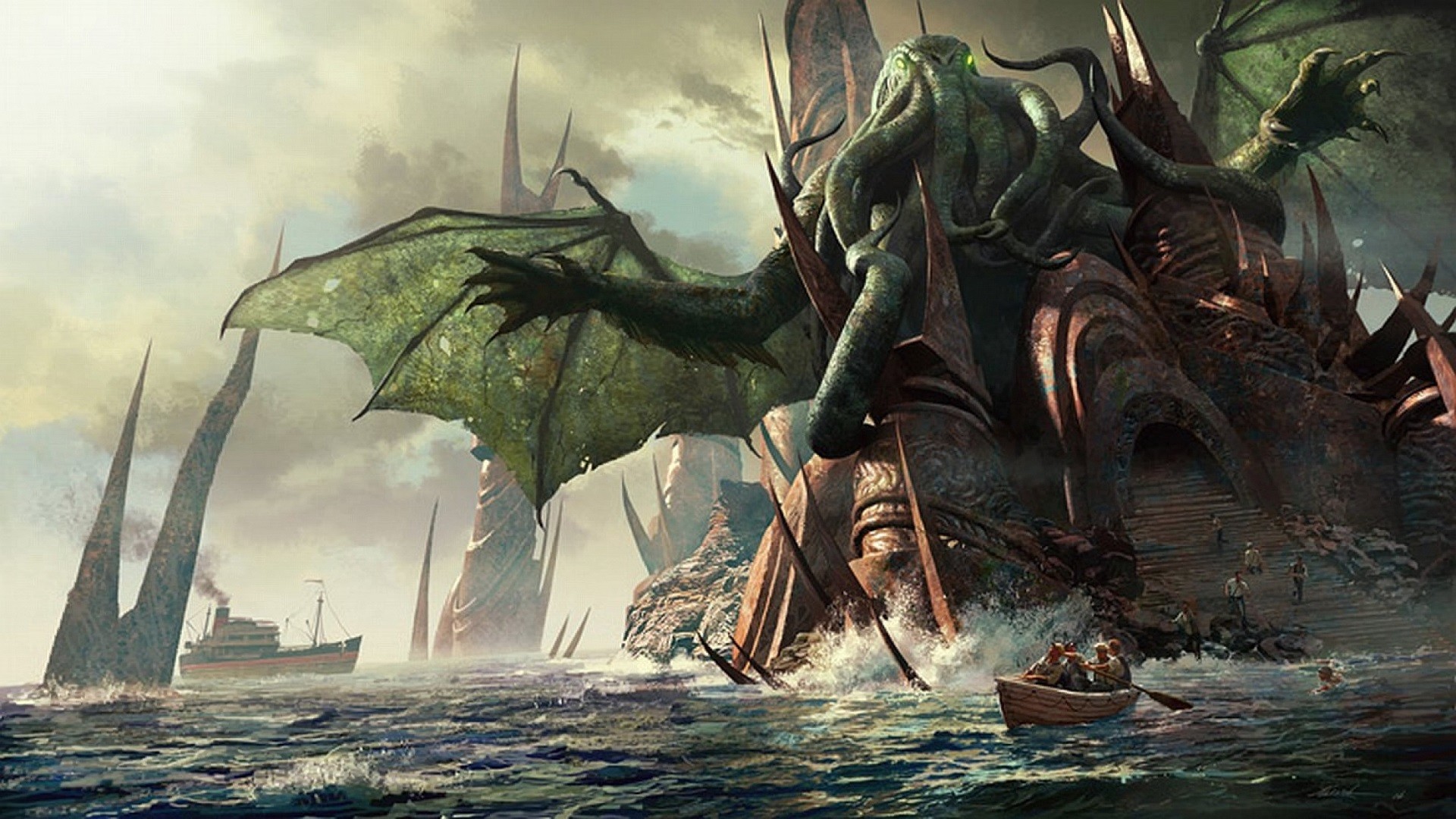 1920x1080, Cthulhu Wallpaper Images 
 Data Id 17979 - Hp Lovecraft Art - HD Wallpaper 