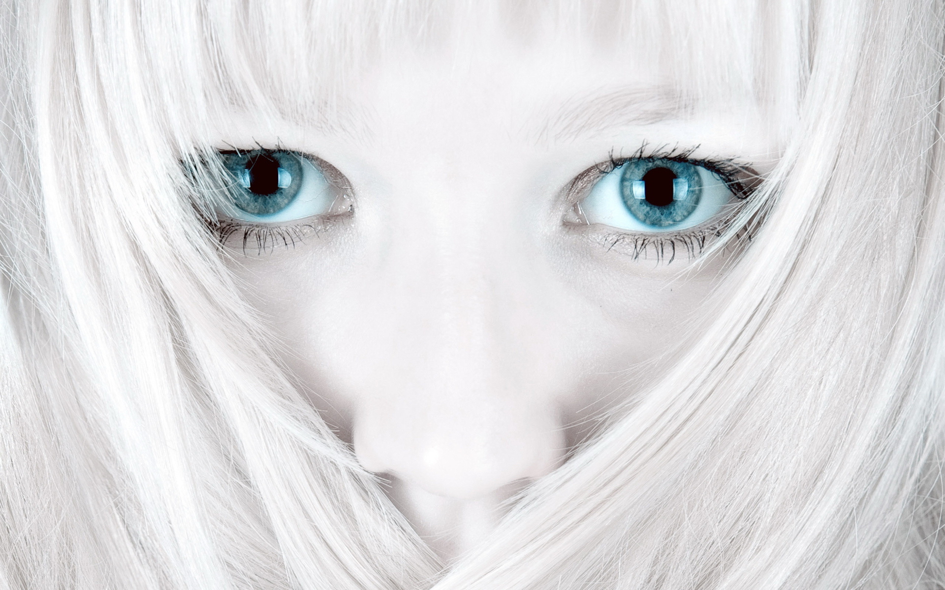 Beautiful Girl Wallpaper Hd Desi - White Hair Blue Eyes - HD Wallpaper 