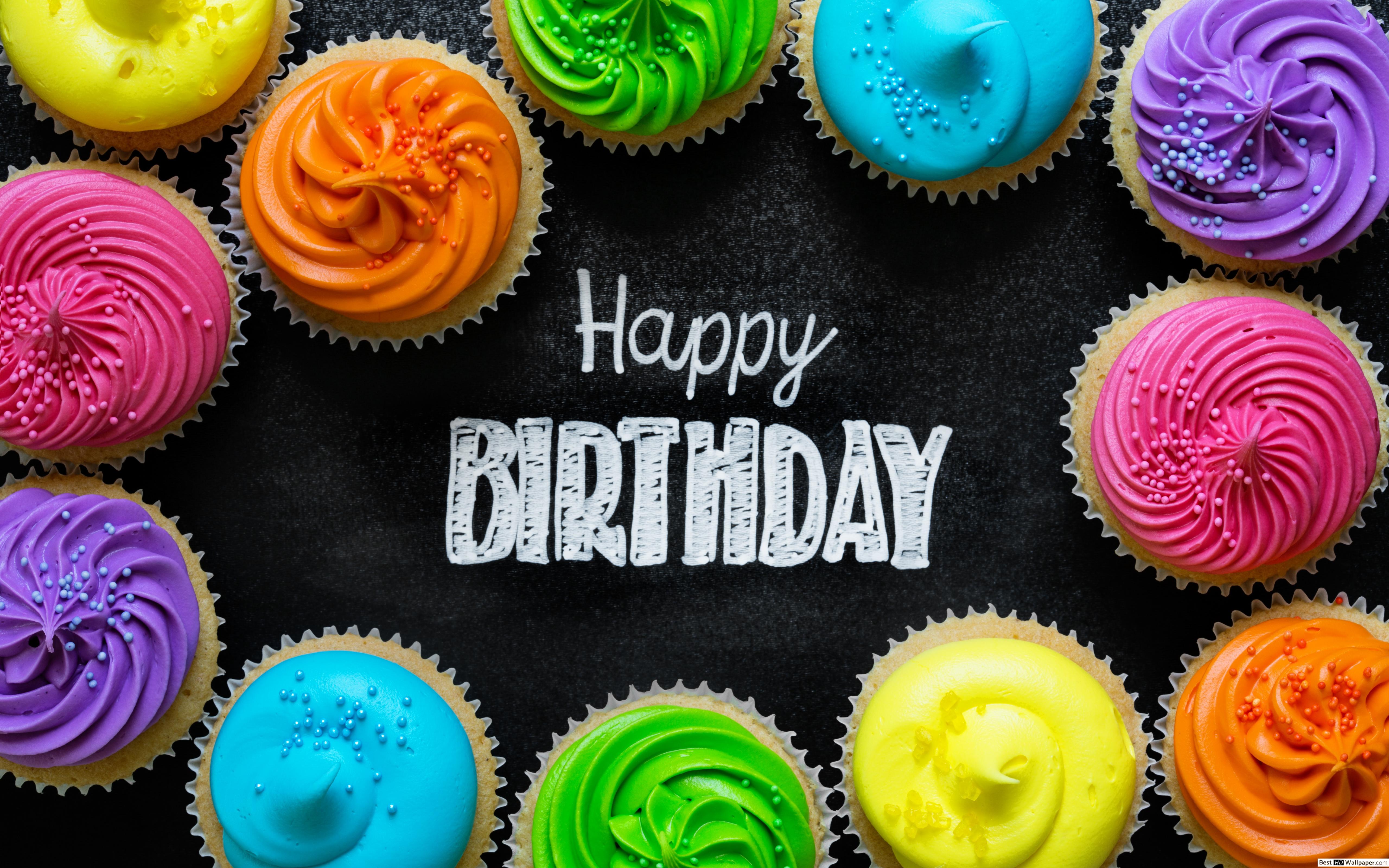 Happy Birthday Colorful Cakes - HD Wallpaper 