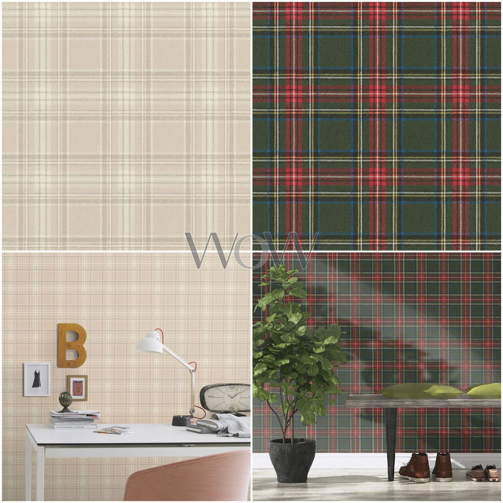 Rasch Tartan Wallpaper On Wall - HD Wallpaper 