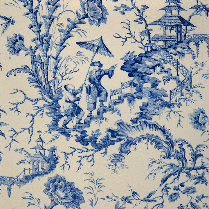 Scalamandre Pillement Toile In Blue - HD Wallpaper 