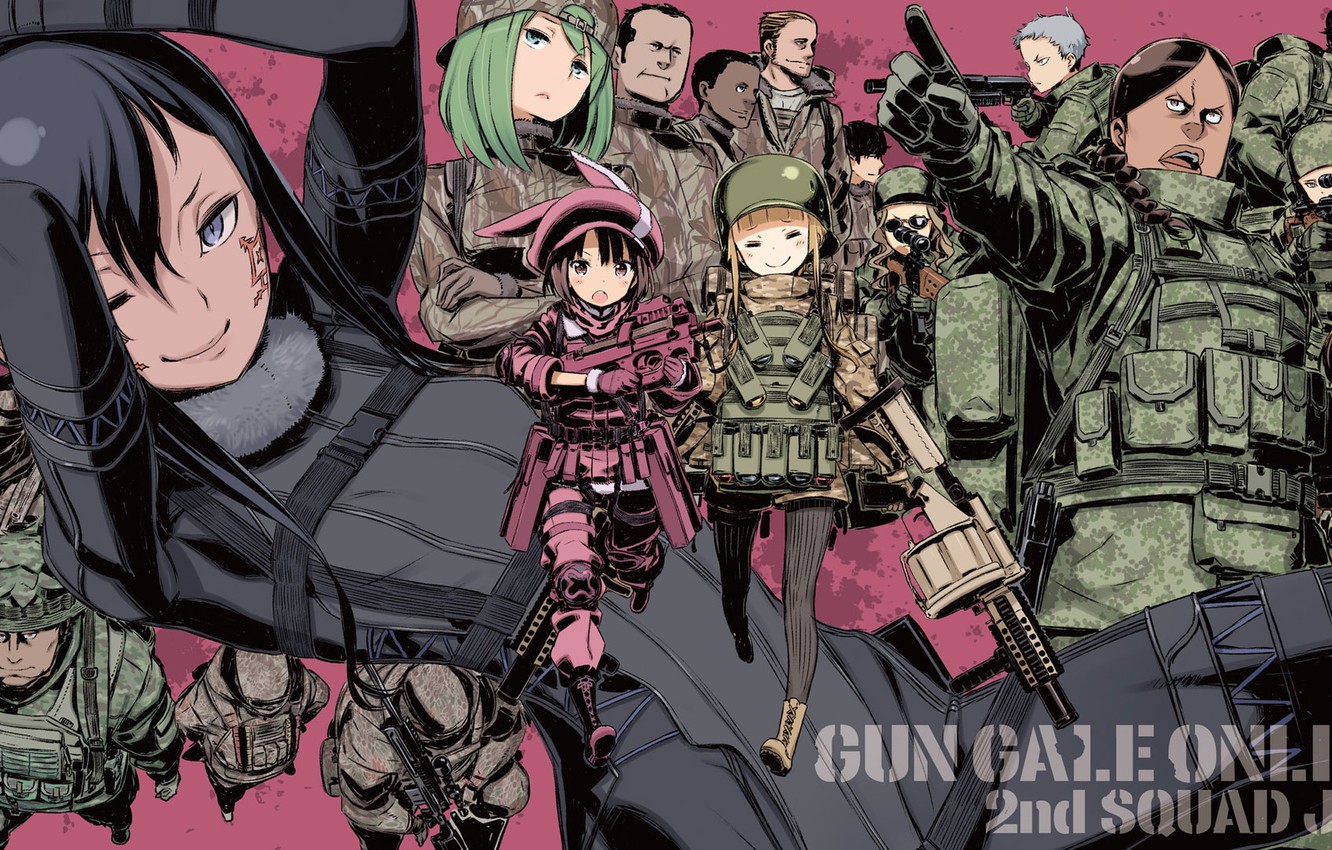 Photo Wallpaper Weapons, Soldiers, Sword Art Online, - Sword Art Online Alternative Gun Gale Online Kirito - HD Wallpaper 