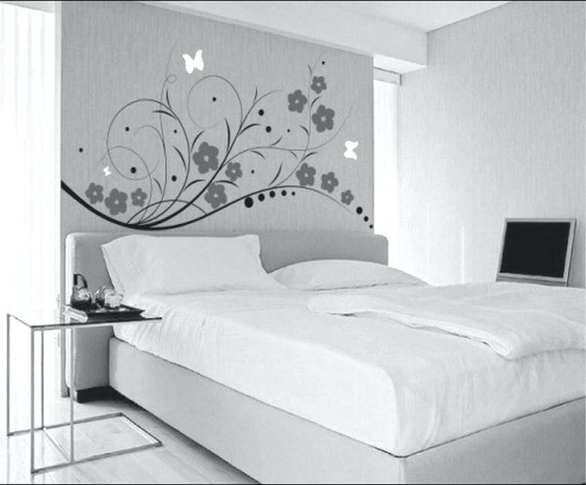 Bed Wallpaper Bedroom Medium Size Modern Bedroom Feature - House Wall Paints Designs - HD Wallpaper 