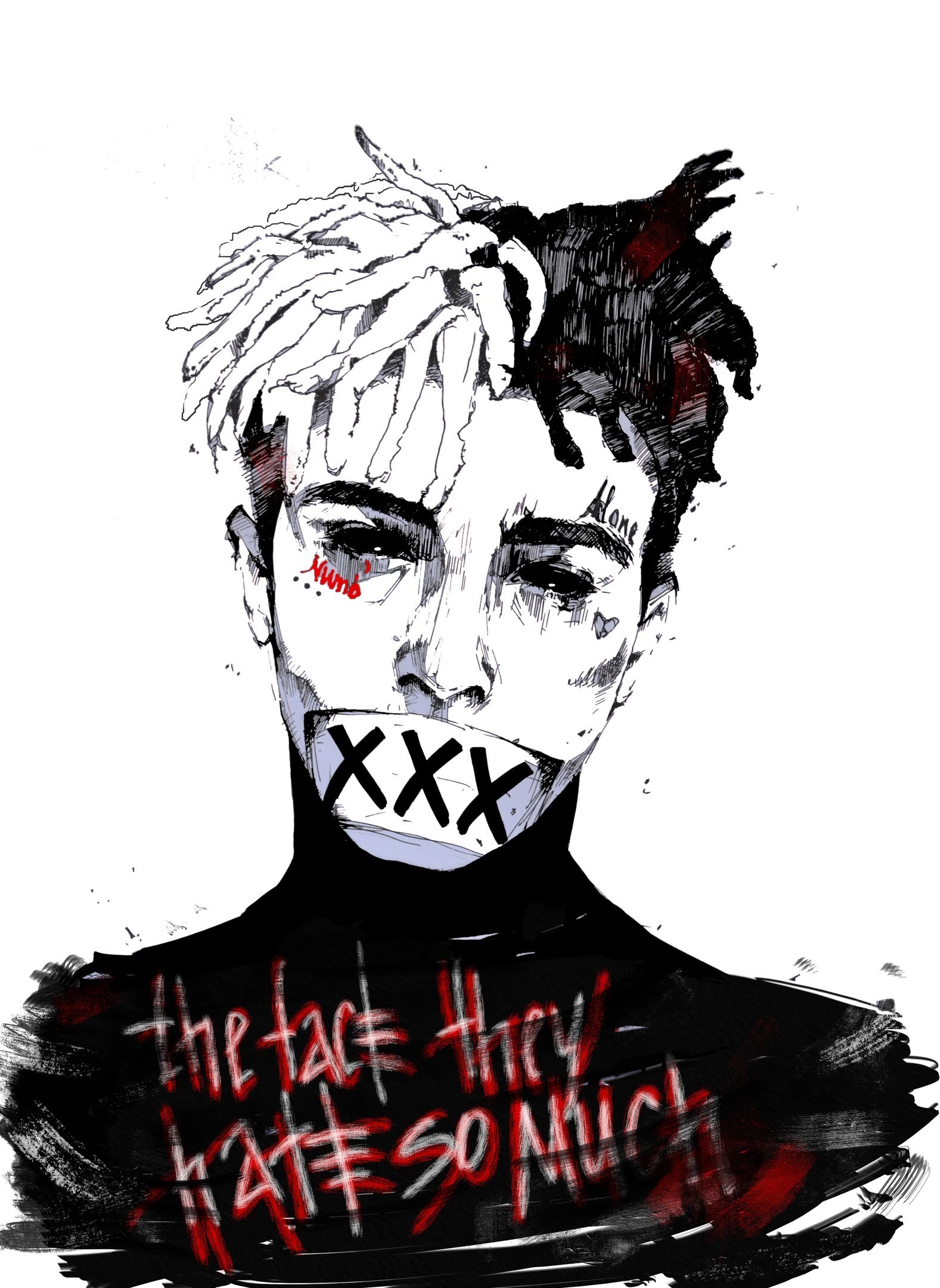 1577x2160, 10 2 By Rampageys Source Â - Xxxtentacion The Face They Hate So Much - HD Wallpaper 