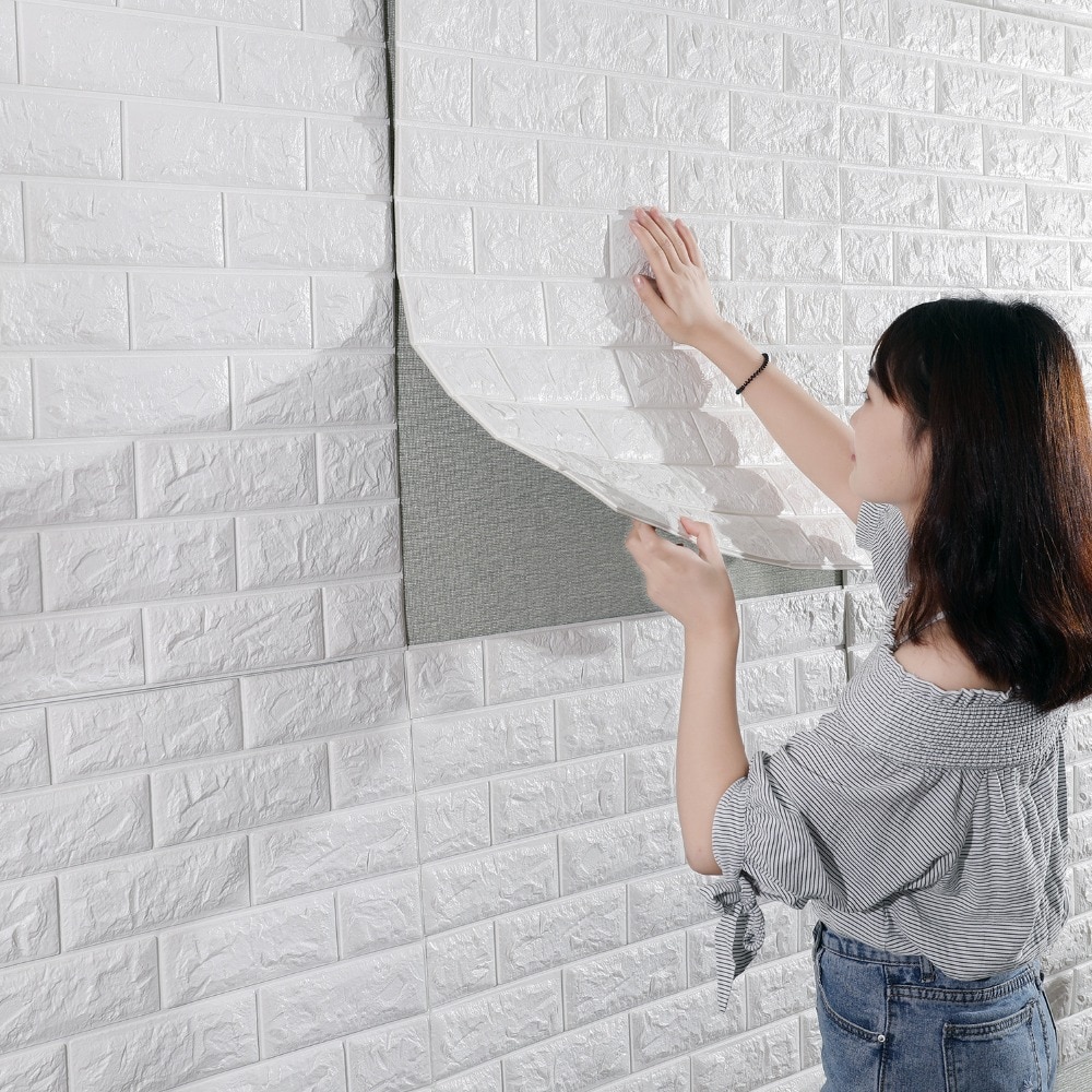 3d Brick Wallpaper Wall Stickers - Papel De Parede 45 Centímetros - HD Wallpaper 