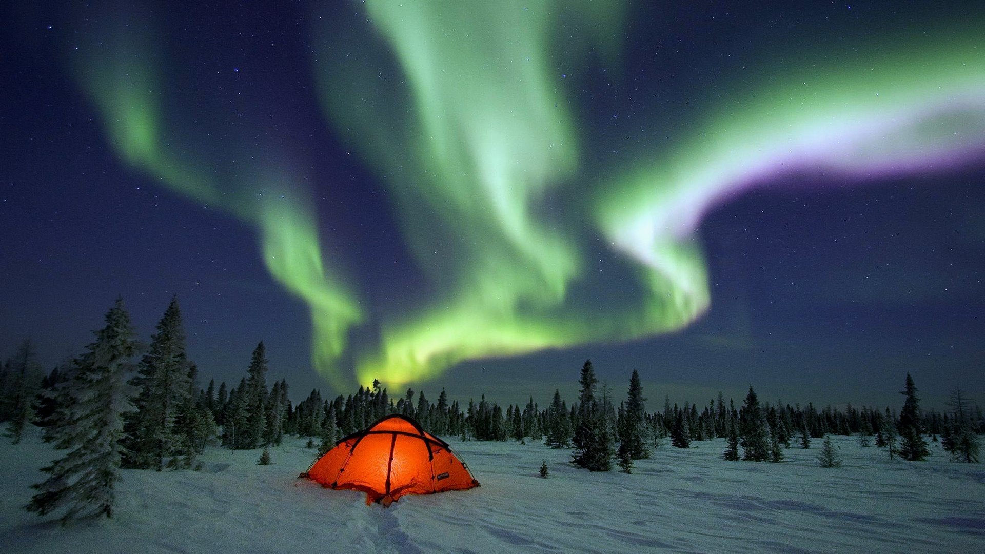 Alaska Northern Lights Camping - HD Wallpaper 