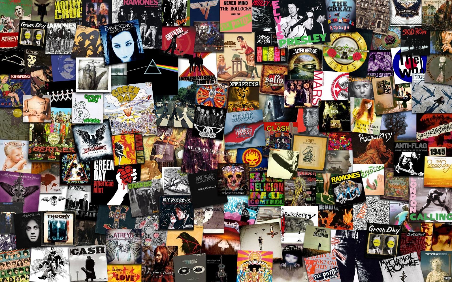 Rock Roll 
 Data-src - Band Album Covers Collage - HD Wallpaper 
