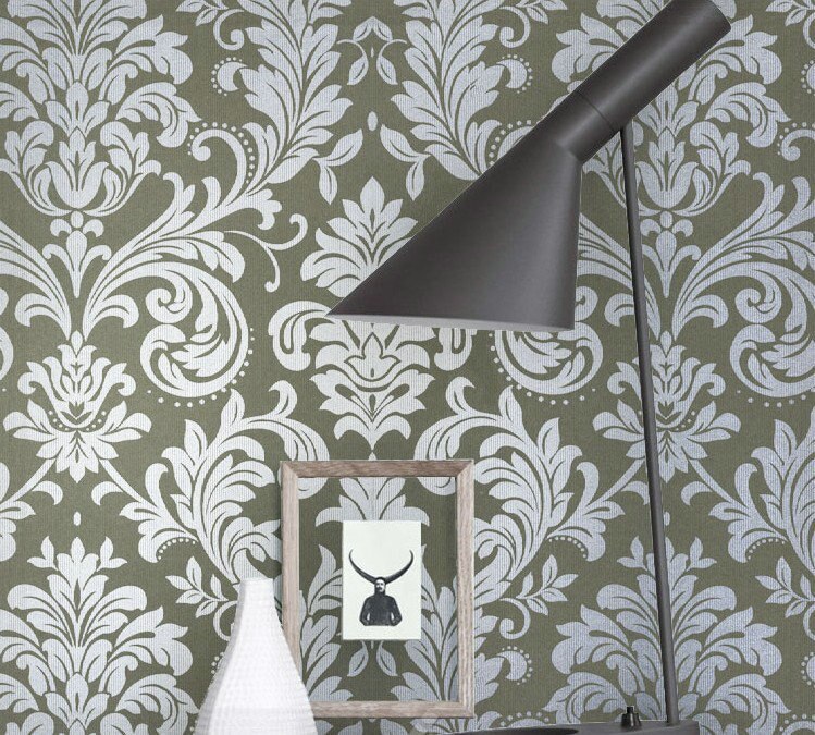 Grey Damask Wallpaper - HD Wallpaper 