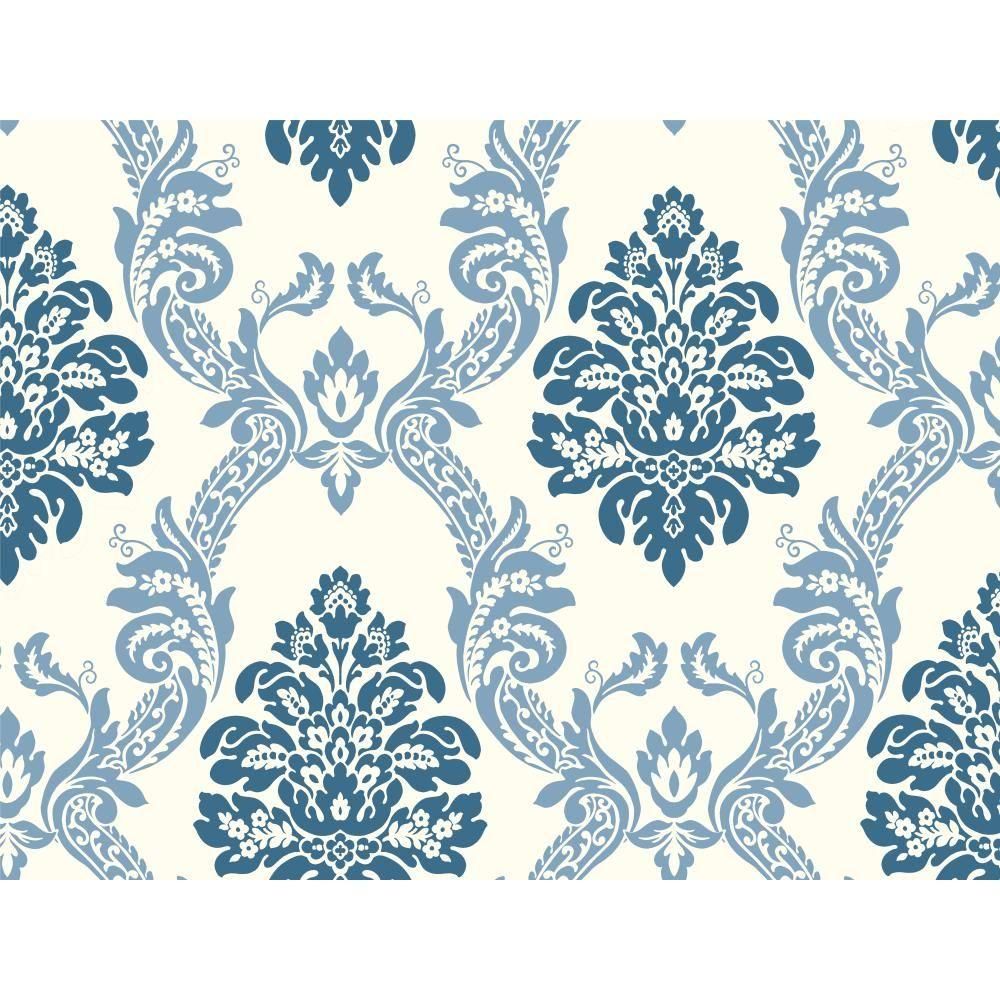Blue And White Damask Pattern - HD Wallpaper 