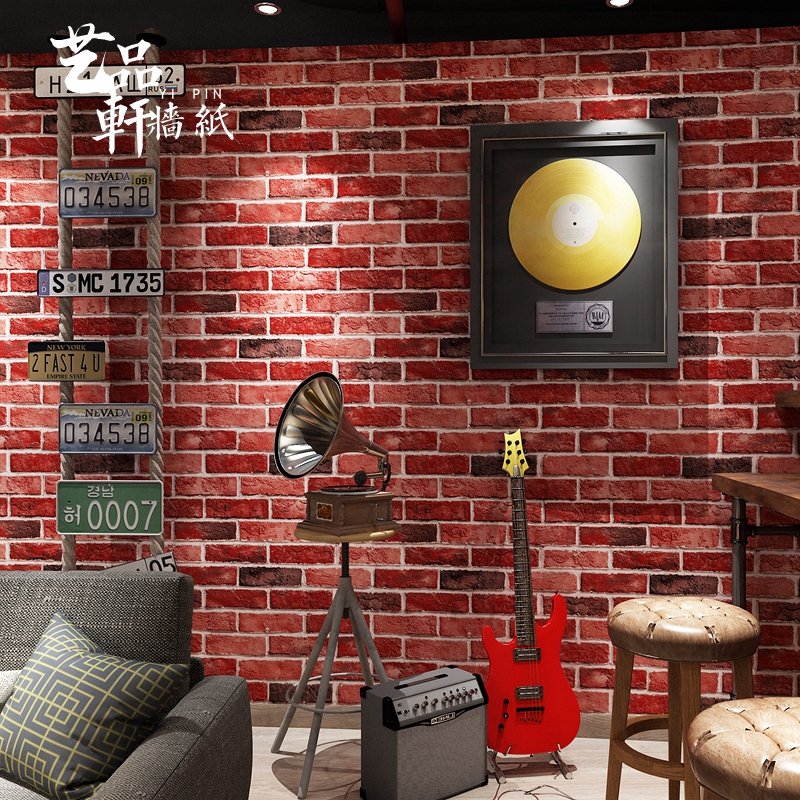 3d Retro Retro Brick Pattern Red Brick Wallpaper Chinese - Chinese Restaurant - HD Wallpaper 