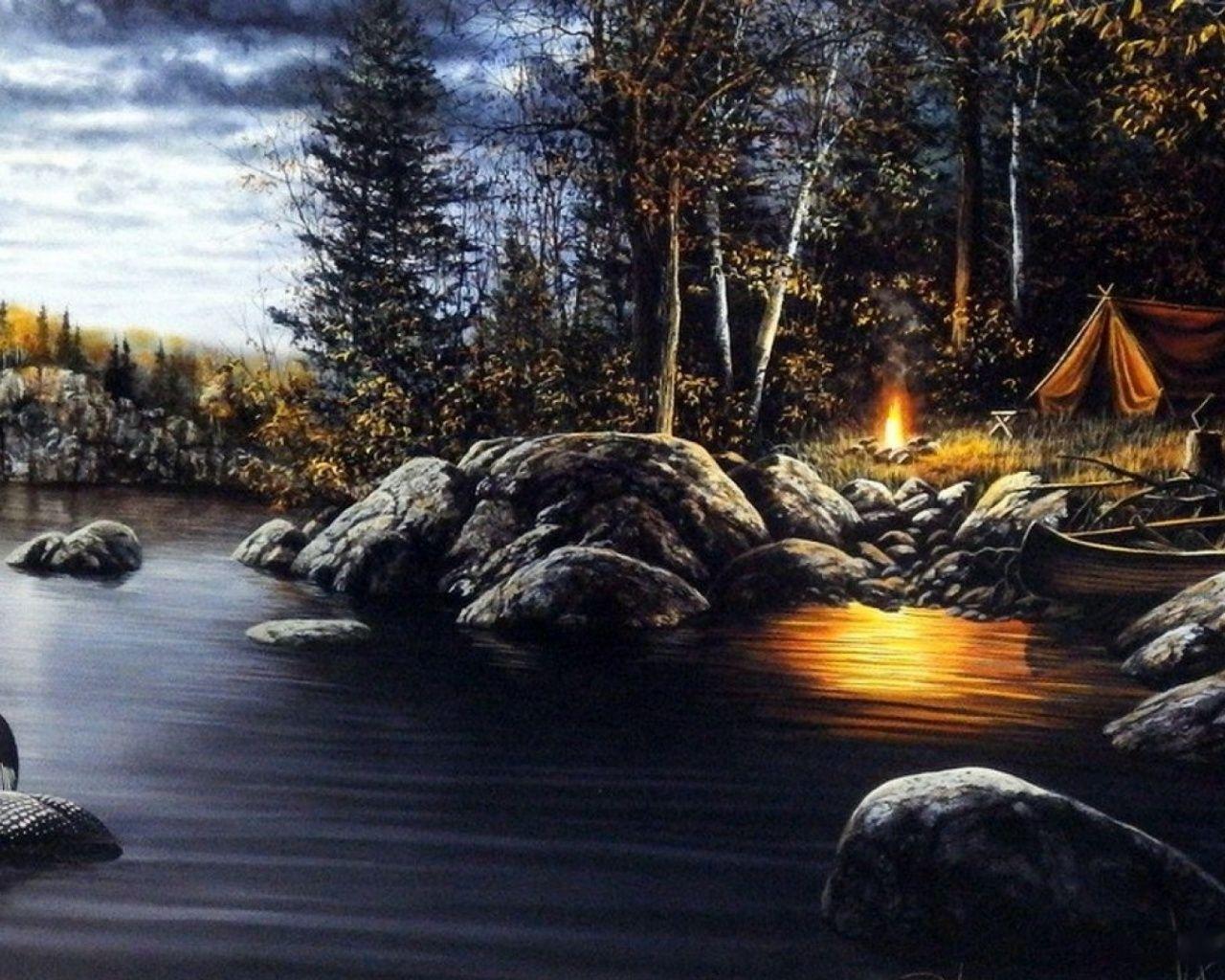 Camping Wallpapers - Wallpaper Cave - Northern Solitude Jim Hansel Price - HD Wallpaper 