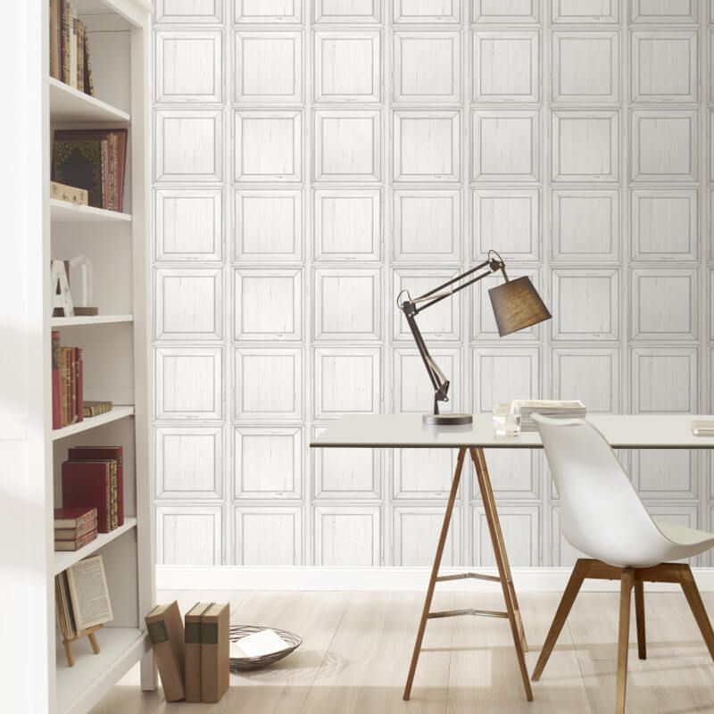 White Wood Effect Panelling - HD Wallpaper 