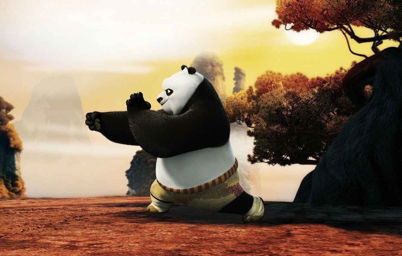 Photo Wallpaper Panda, Cartoon, Kung Fu Panda, Kung - Kung Fu Panda 4k - HD Wallpaper 