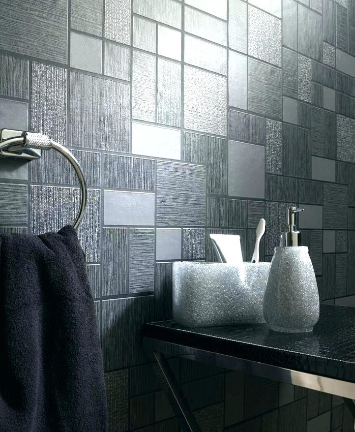 Bathroom Design Wall Black Grey And White Glitter - HD Wallpaper 