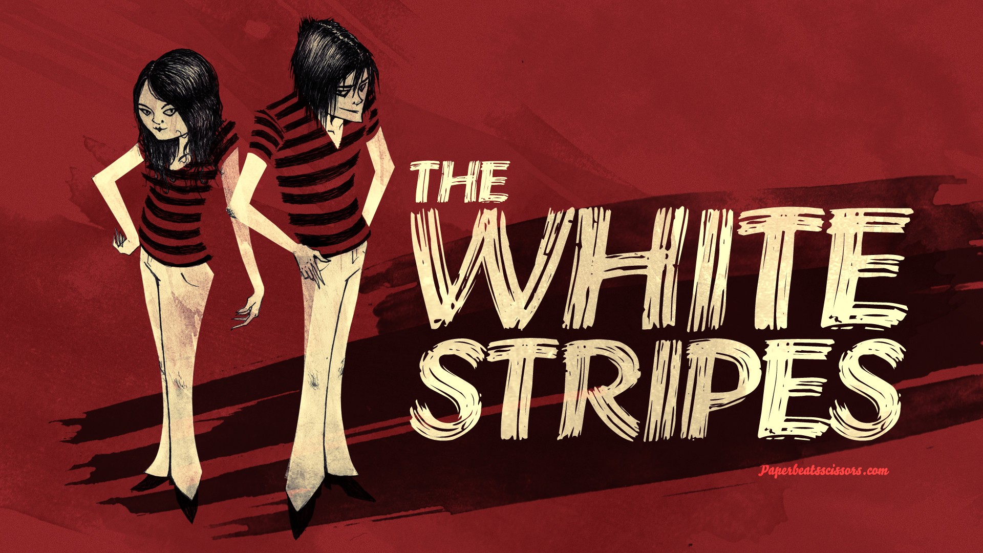 Wallpaper - White Stripes Band Art - HD Wallpaper 