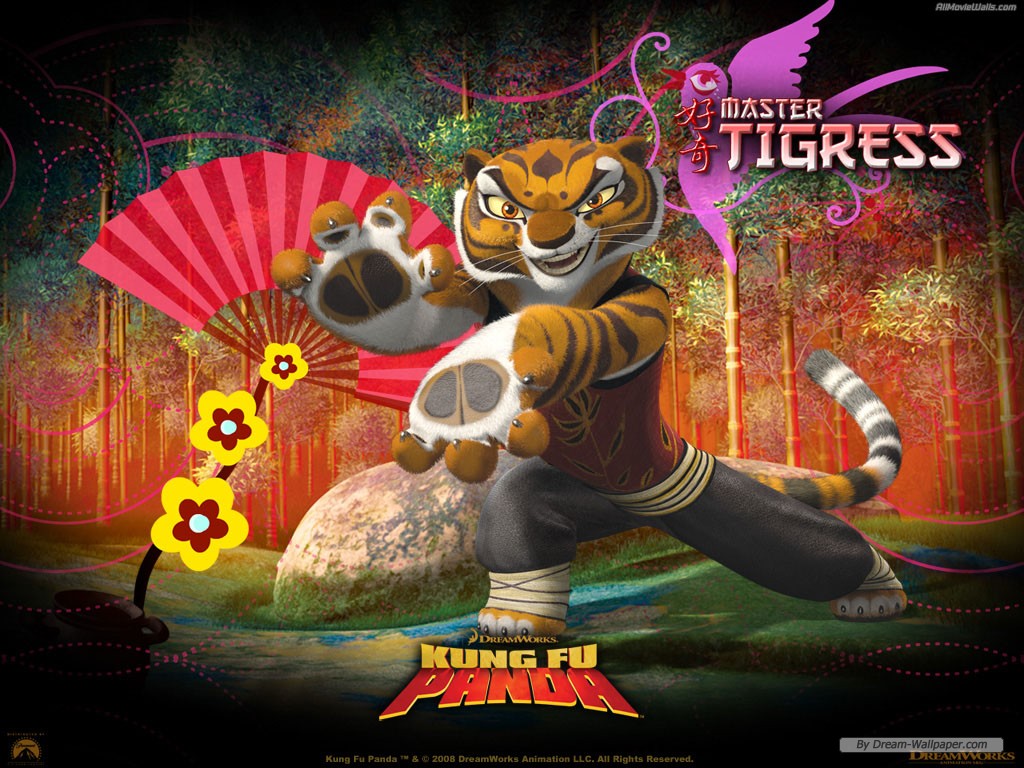 Free Cartoon Wallpaper - Kung Fu Panda Wallpaper Tigress - HD Wallpaper 