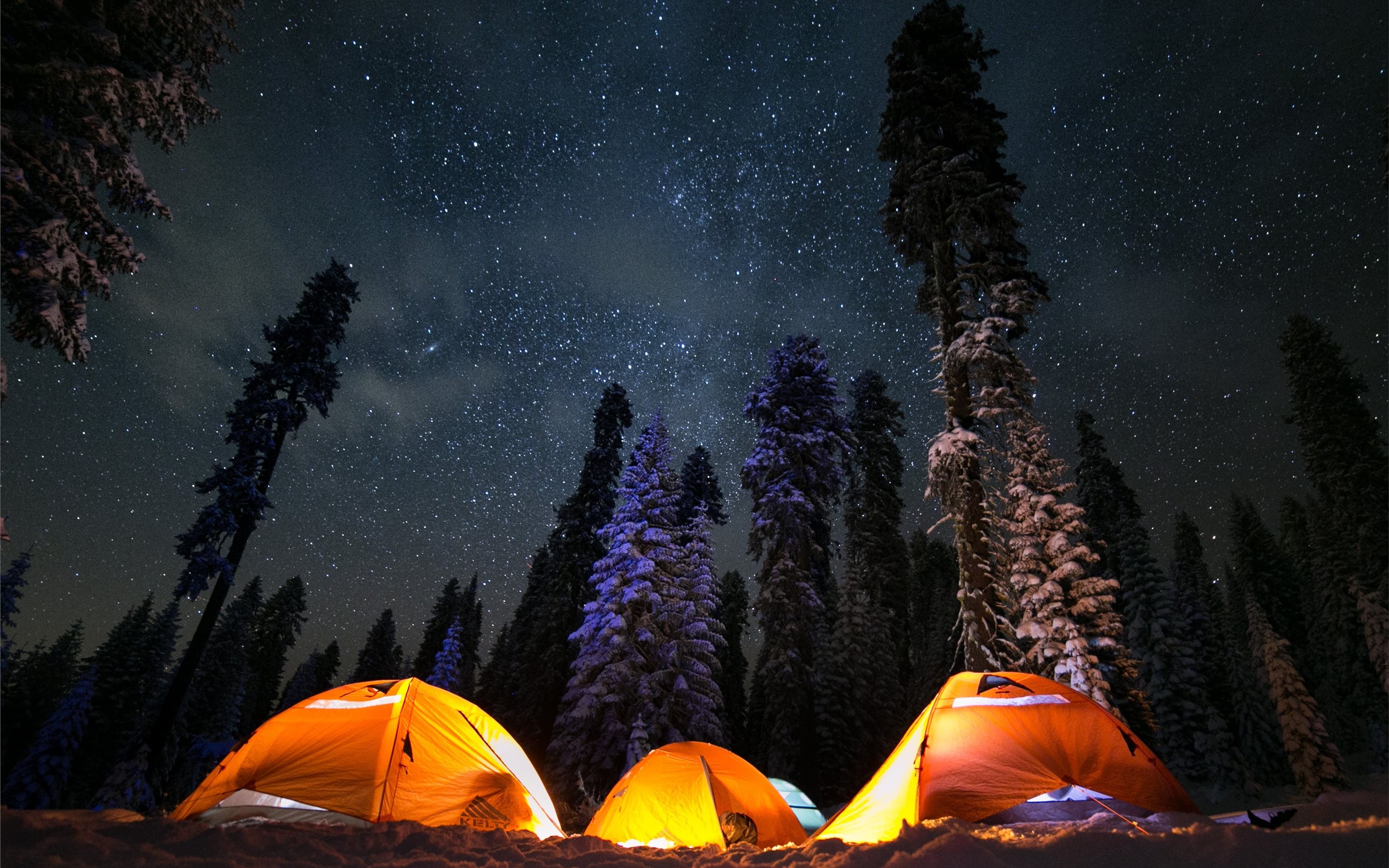 Tents Under The Stars - HD Wallpaper 