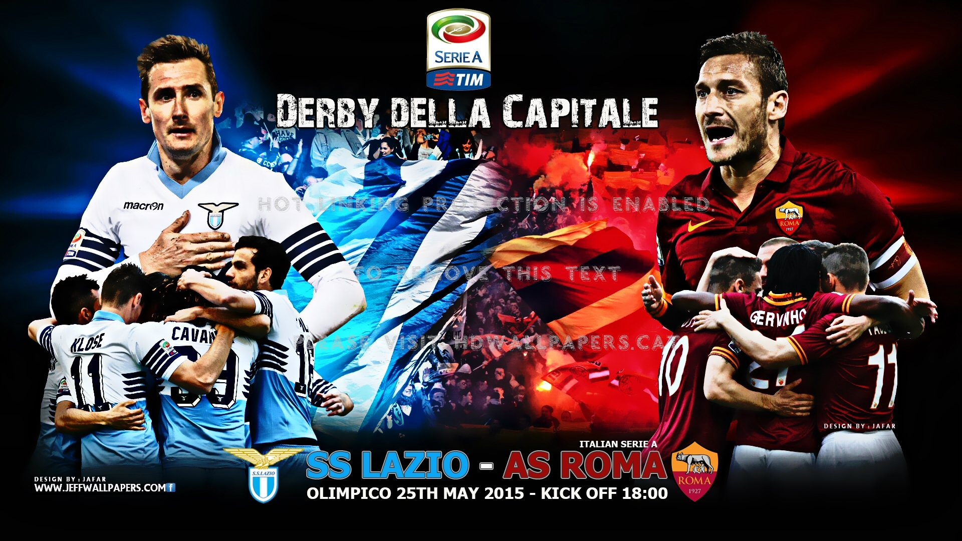 Lazio-as Roma Wallpaper Totti Francesco - Serie - HD Wallpaper 