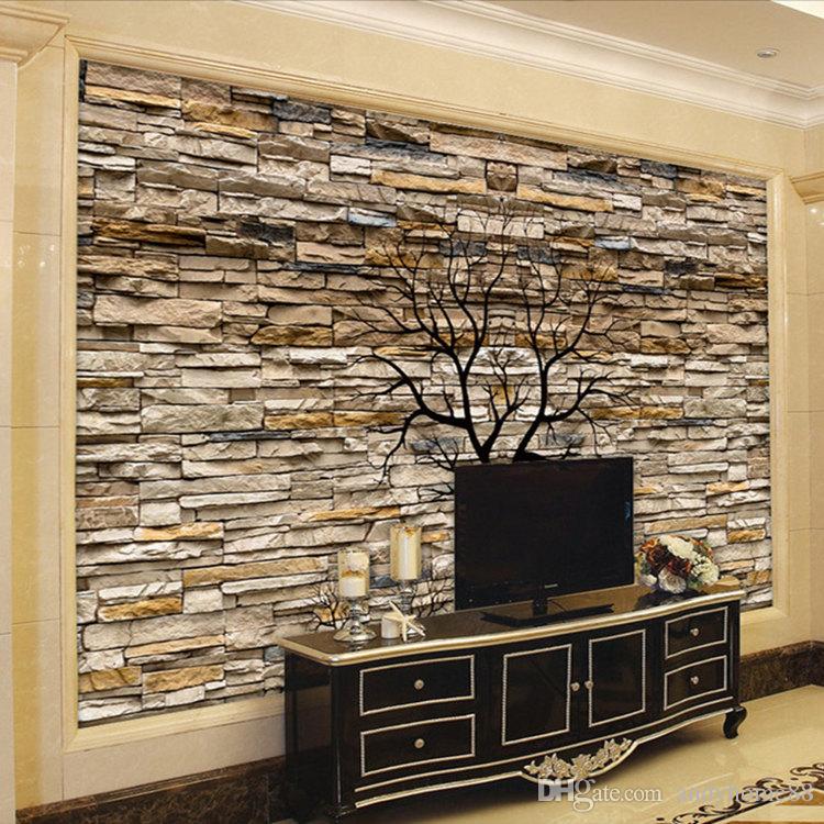 3d Stone Wallpaper For Living Room - HD Wallpaper 
