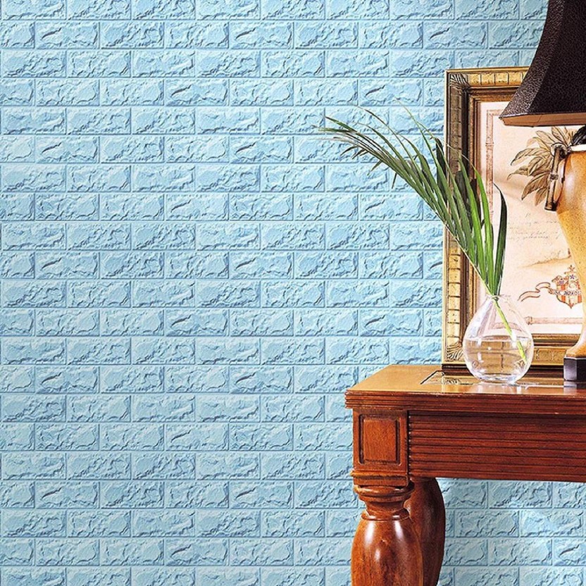 Wall Foam Bricks Sky Blue - HD Wallpaper 
