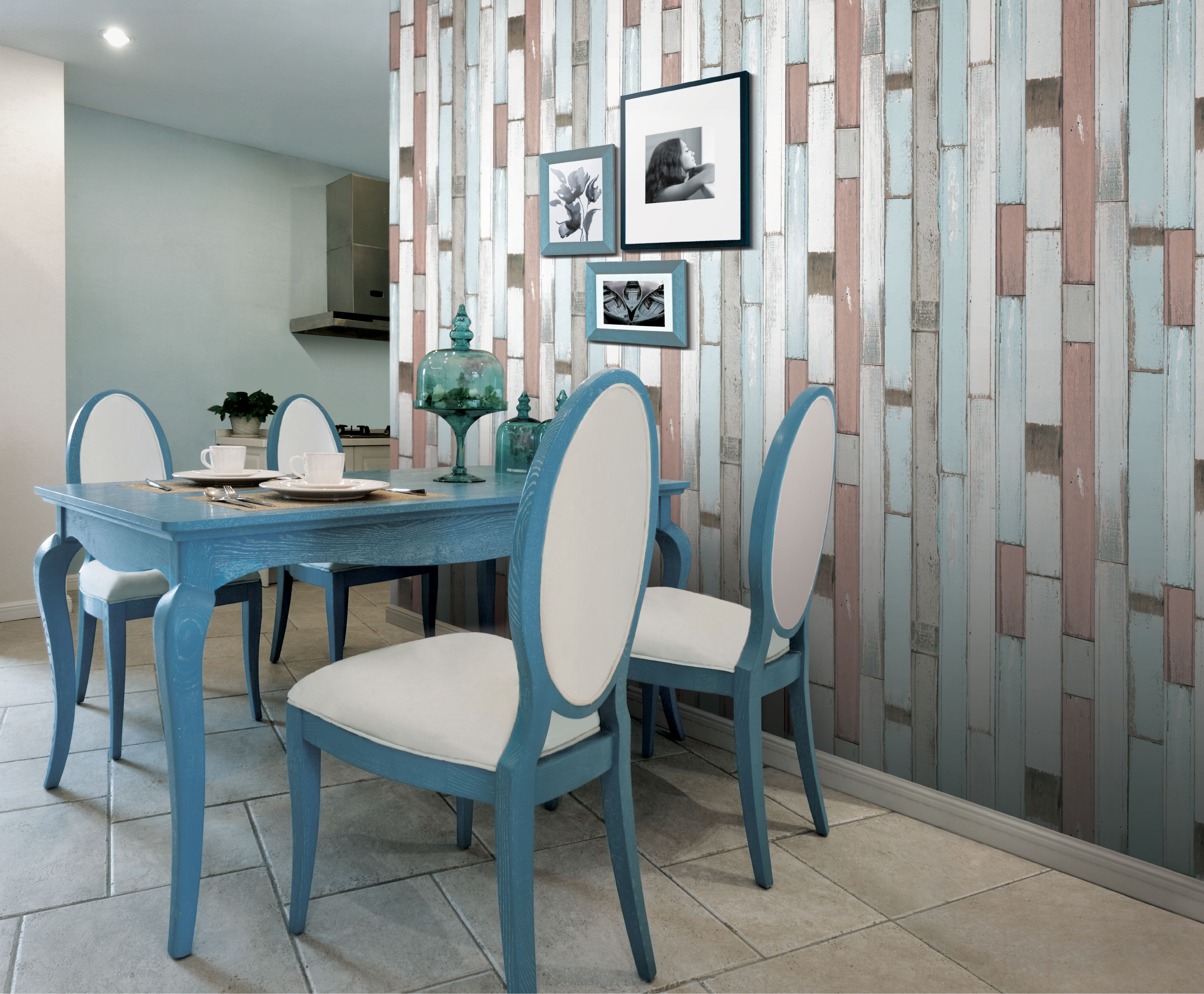 White Wood Cladding Effect Wallpaper - Wood Effect Wallpaper Kitchen - HD Wallpaper 