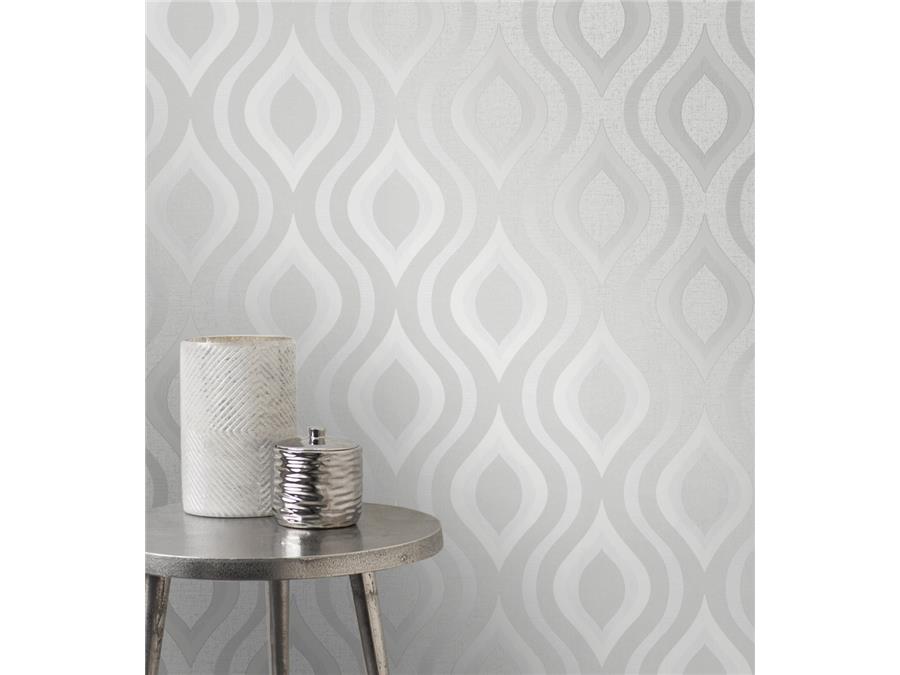 Glisten Wave Wallpaper Silver - HD Wallpaper 