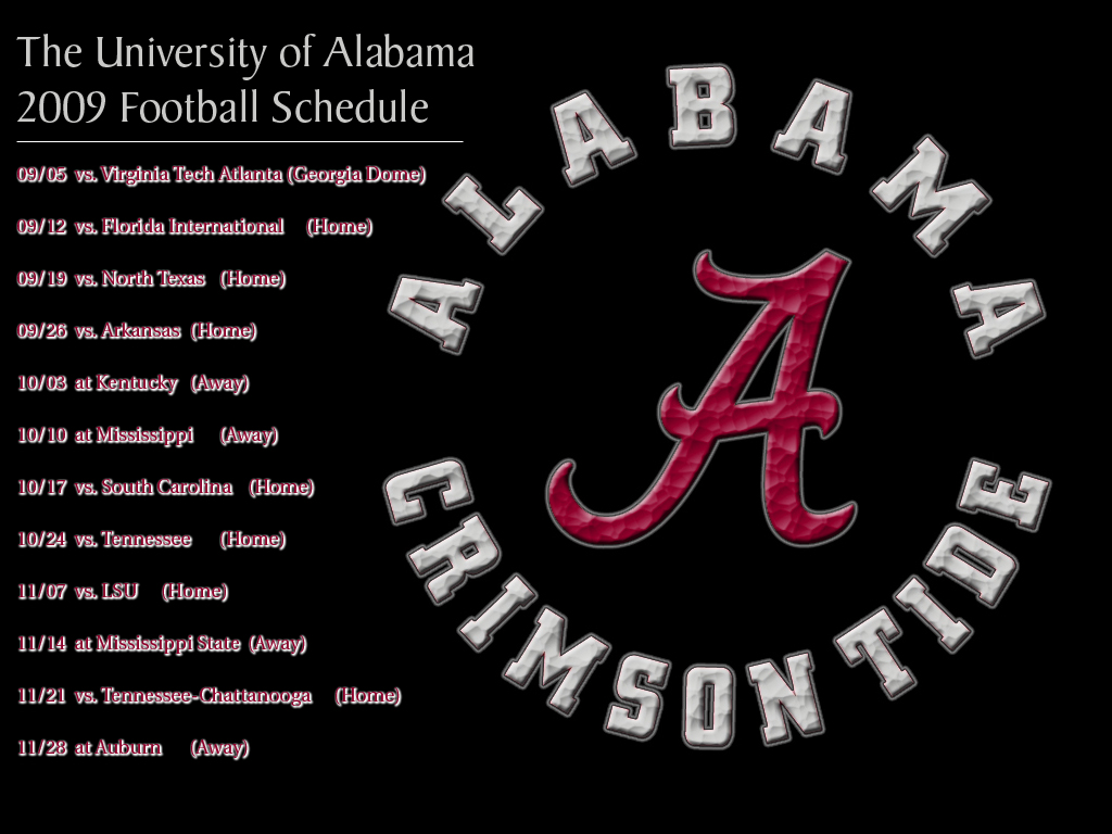 2009schedule2 - Alabama Crimson Tide - HD Wallpaper 