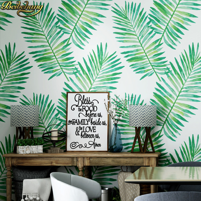 Palm Leaf Wallpaper Room - HD Wallpaper 