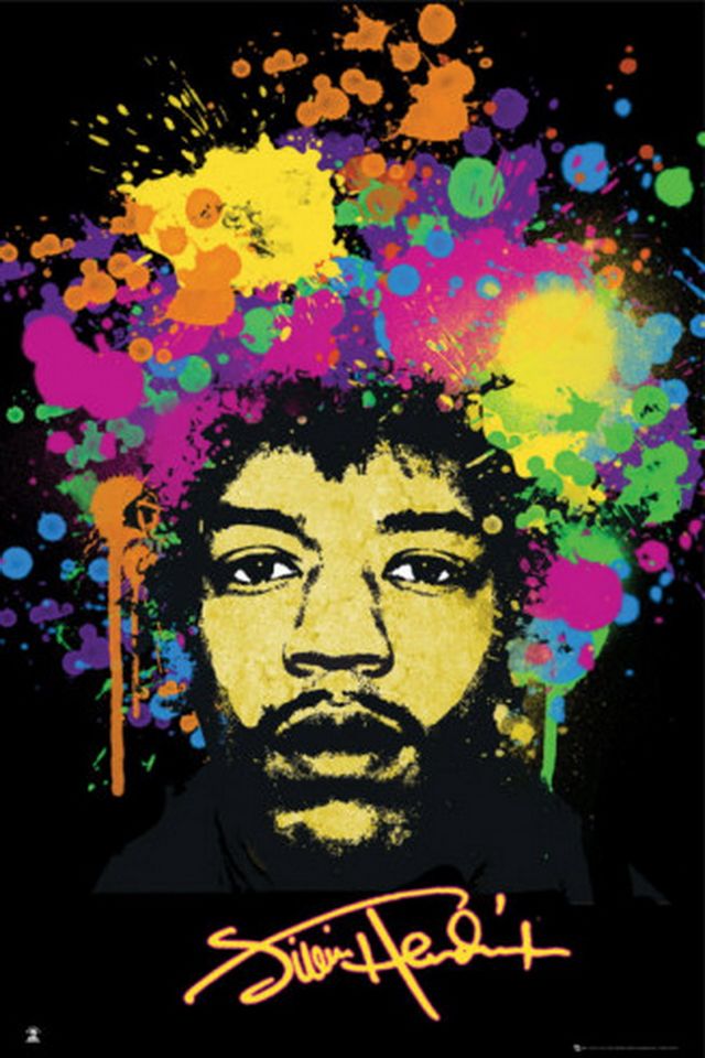 Jimi Hendrix Hippie Poster - HD Wallpaper 
