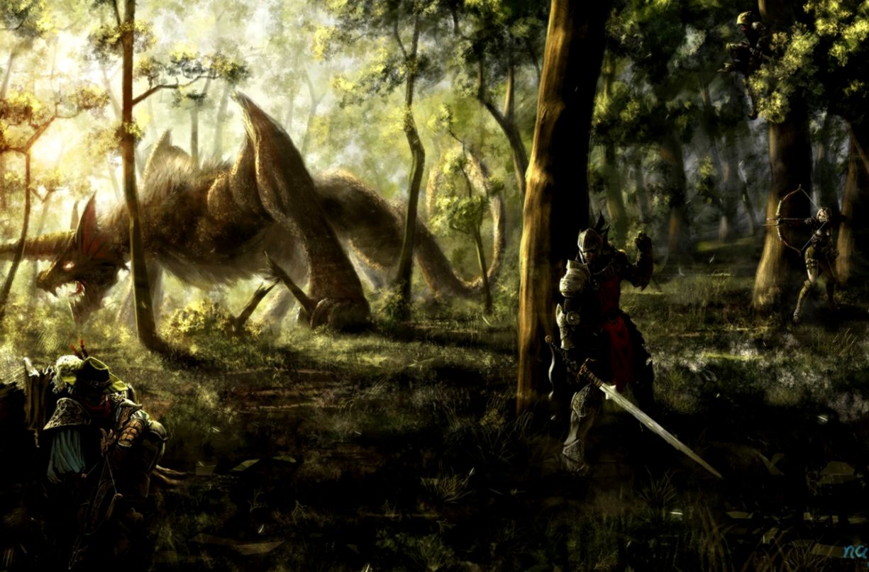 Wallpaper Dragon Archer Hunting Knights Anime Images - Wallpaper - HD Wallpaper 