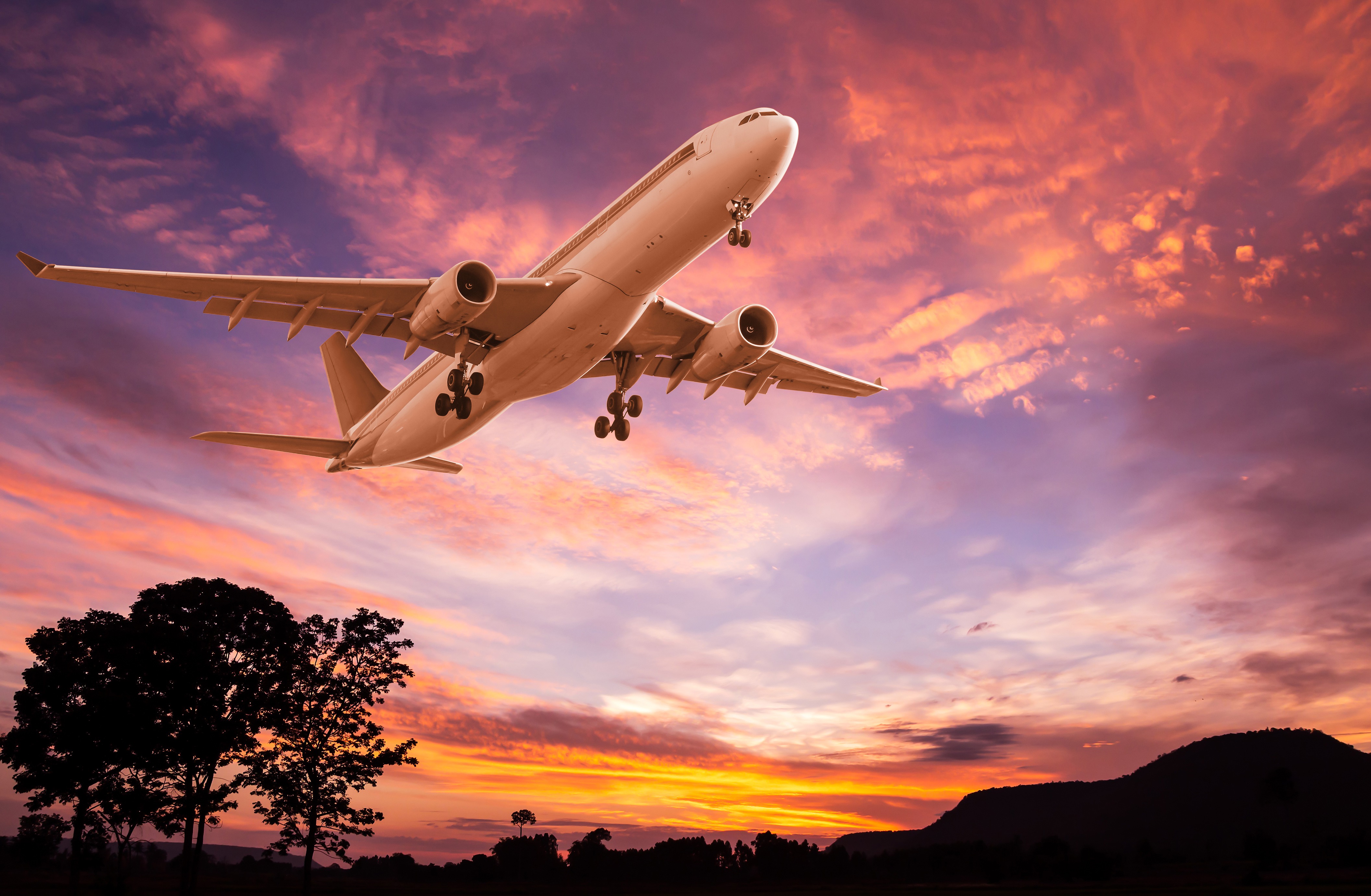 Airplane Sunset - HD Wallpaper 