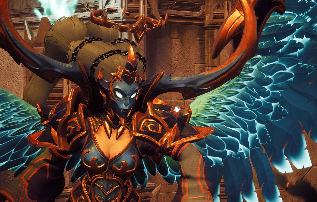 Photo Wallpaper Wings, Crown, Mask, Game, Pride, Pride, - Darksiders 3 Pride - HD Wallpaper 