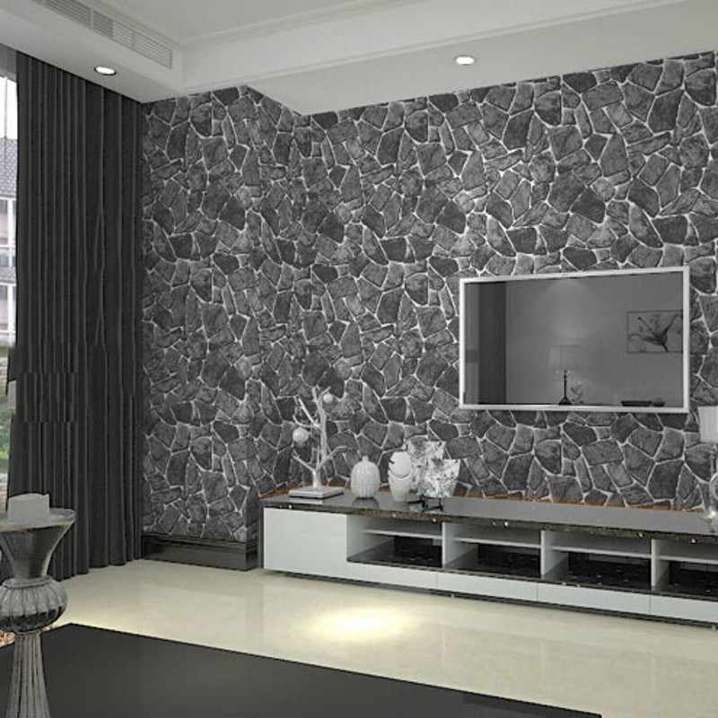 Grey Brick Wall With Tv - HD Wallpaper 