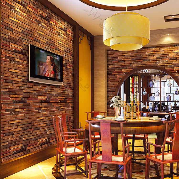 Chinese Style 3d Brick Design Pattern Pvc Wallpaper - Wallpaper - HD Wallpaper 