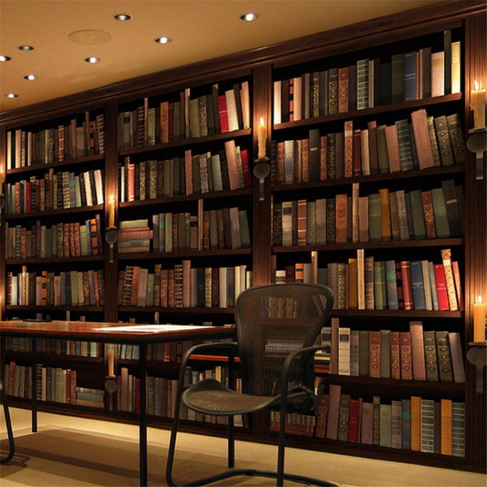 Office Room With Bookshelf - HD Wallpaper 