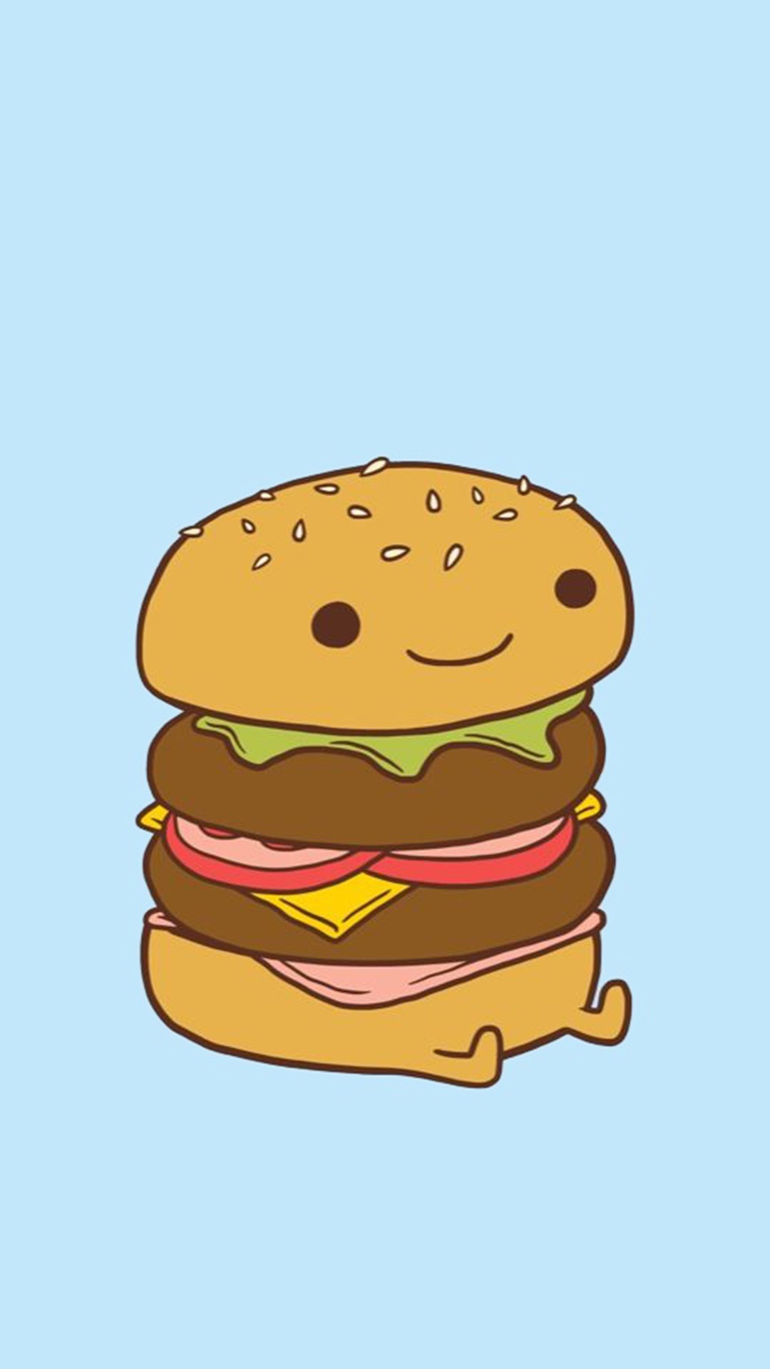 Burger Wallpaper 1 - Cartoon Food - HD Wallpaper 