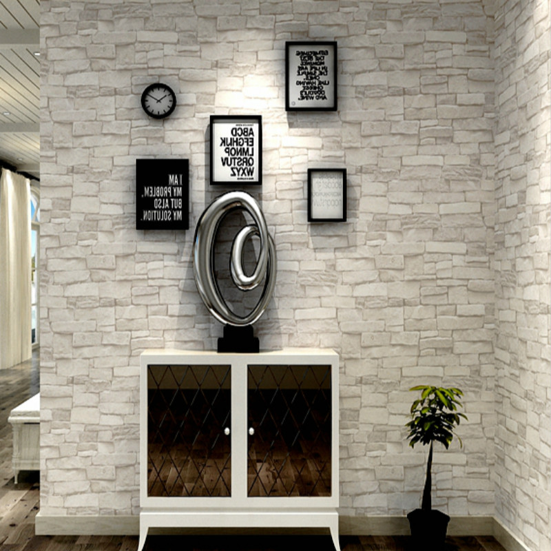 Grey White Brick Stone 3d Wall Slate Effect Wallpaper - Revestimentos Para Parede De Quarto - HD Wallpaper 