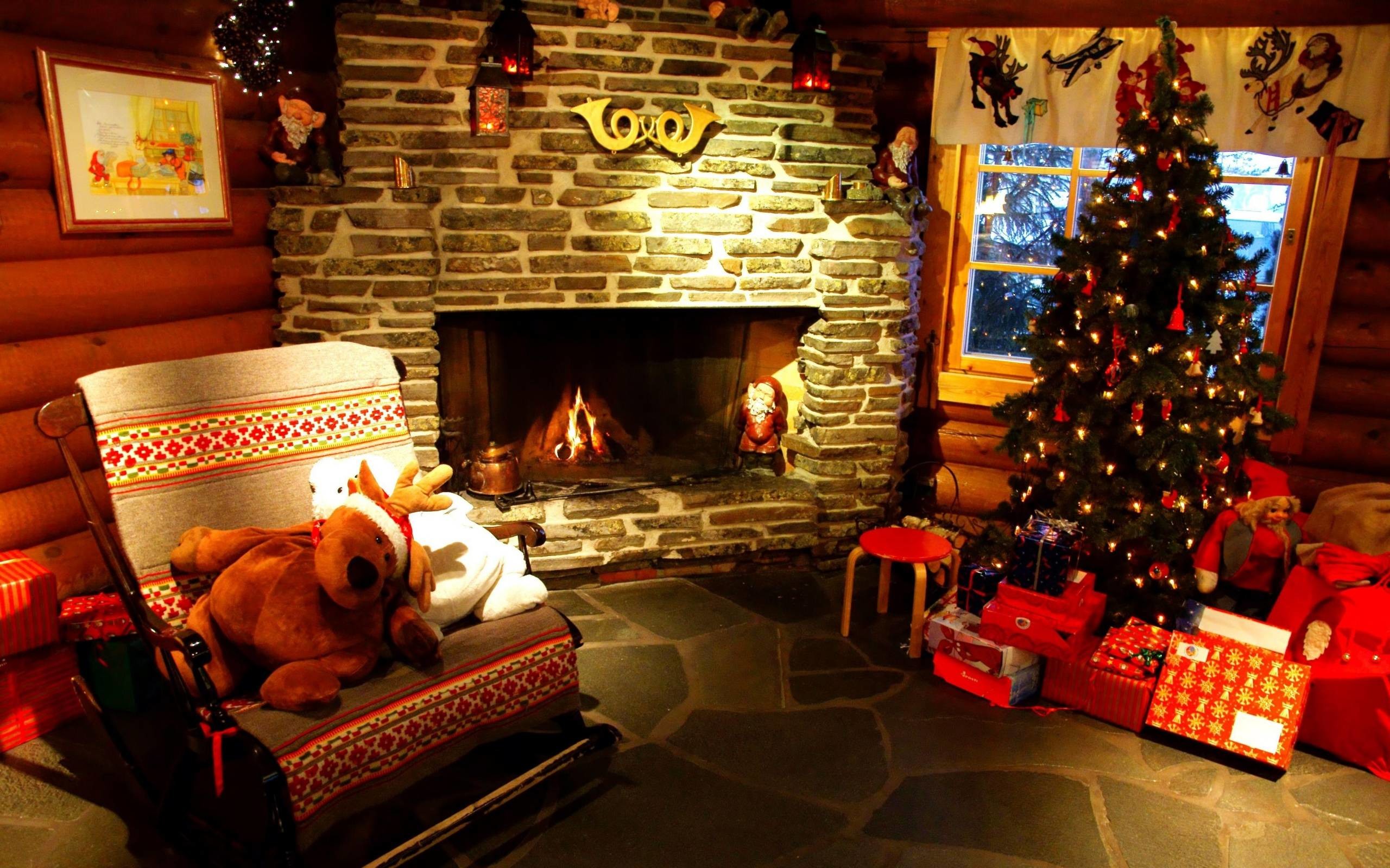 Fireplace Wallpapers - Christmas Fireplace - HD Wallpaper 