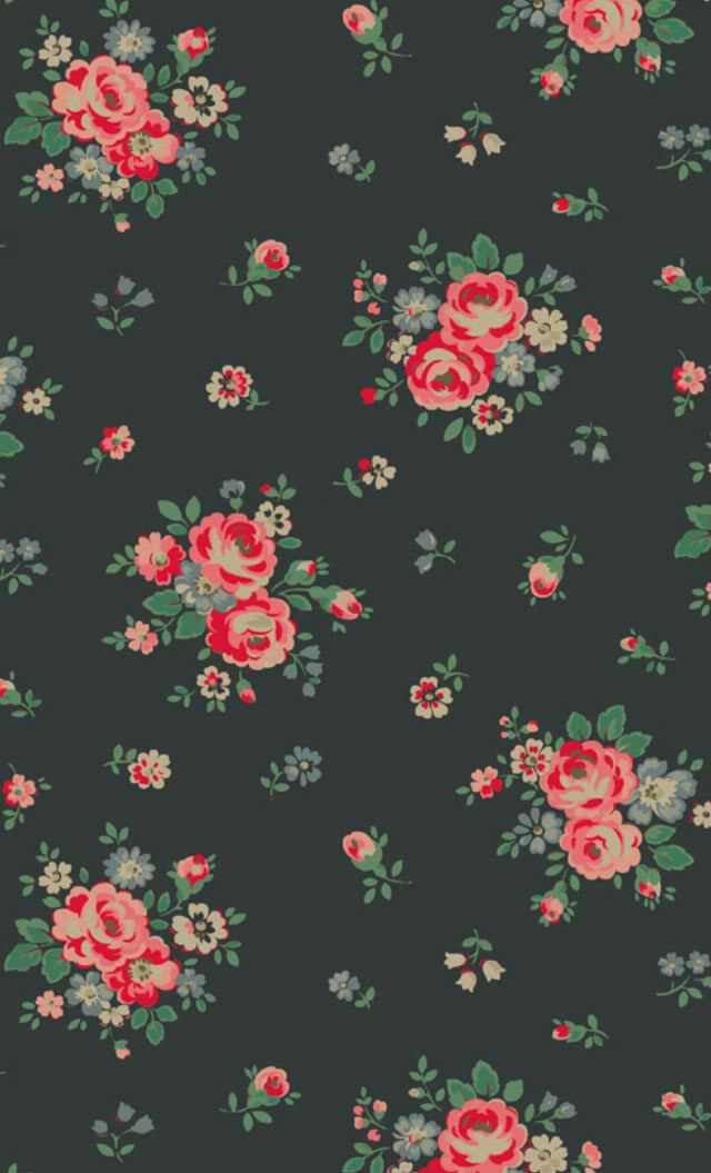 Background, Bright, And Pink Roses On Black Image - Iphone Wallpaper Cath Kidston - HD Wallpaper 