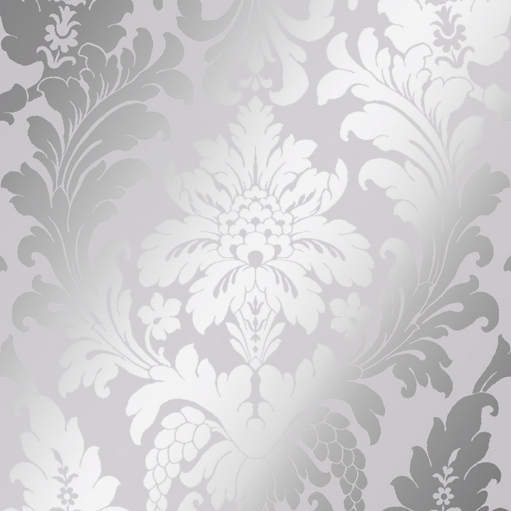 Shimmer Metallic Grande Damask Wallpaper Soft Grey - HD Wallpaper 