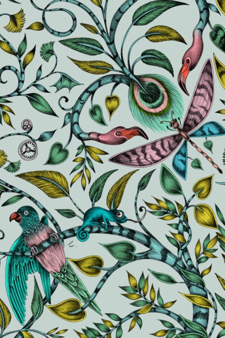 Clarke And Clarke Rousseau Lime - HD Wallpaper 