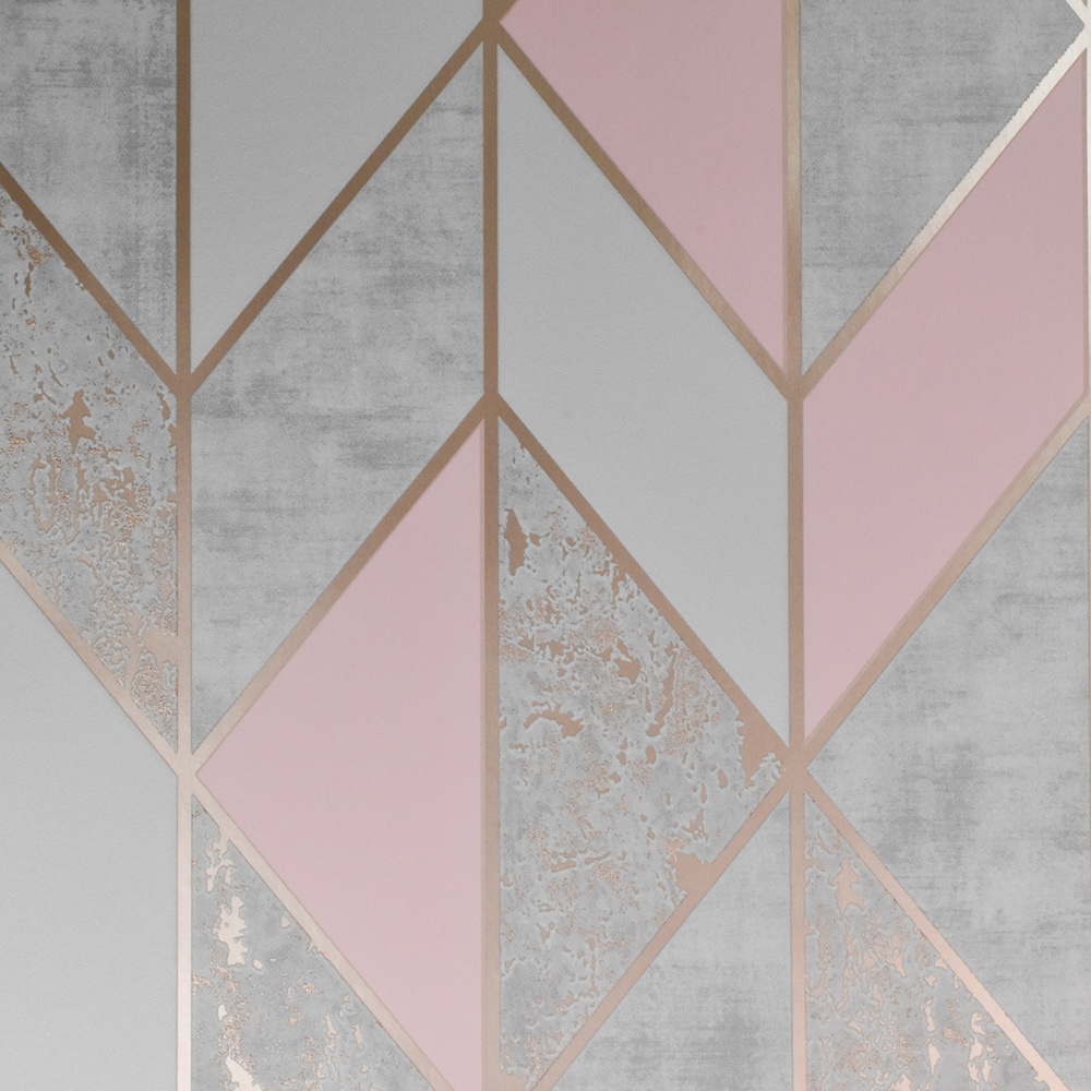 Superfresco Milan Geo Blush Pink Wallpaper - Gray And Pink Wall Paper - HD Wallpaper 