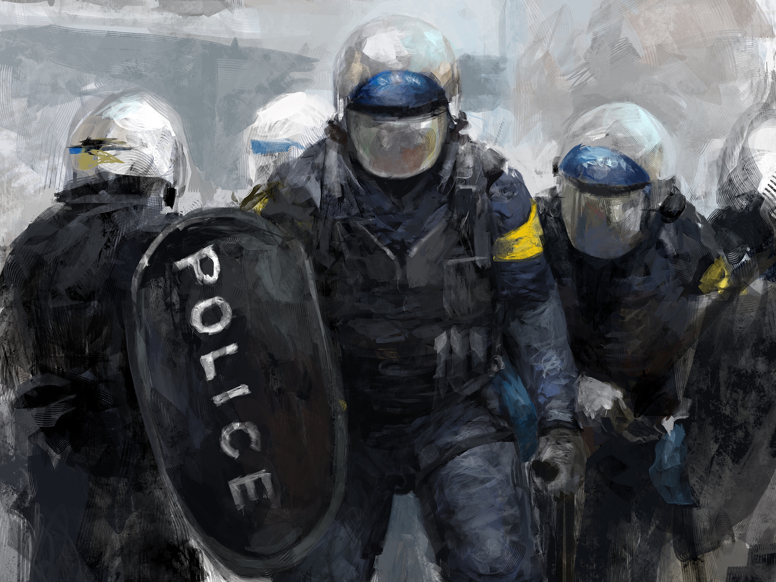 Police Artwork - HD Wallpaper 