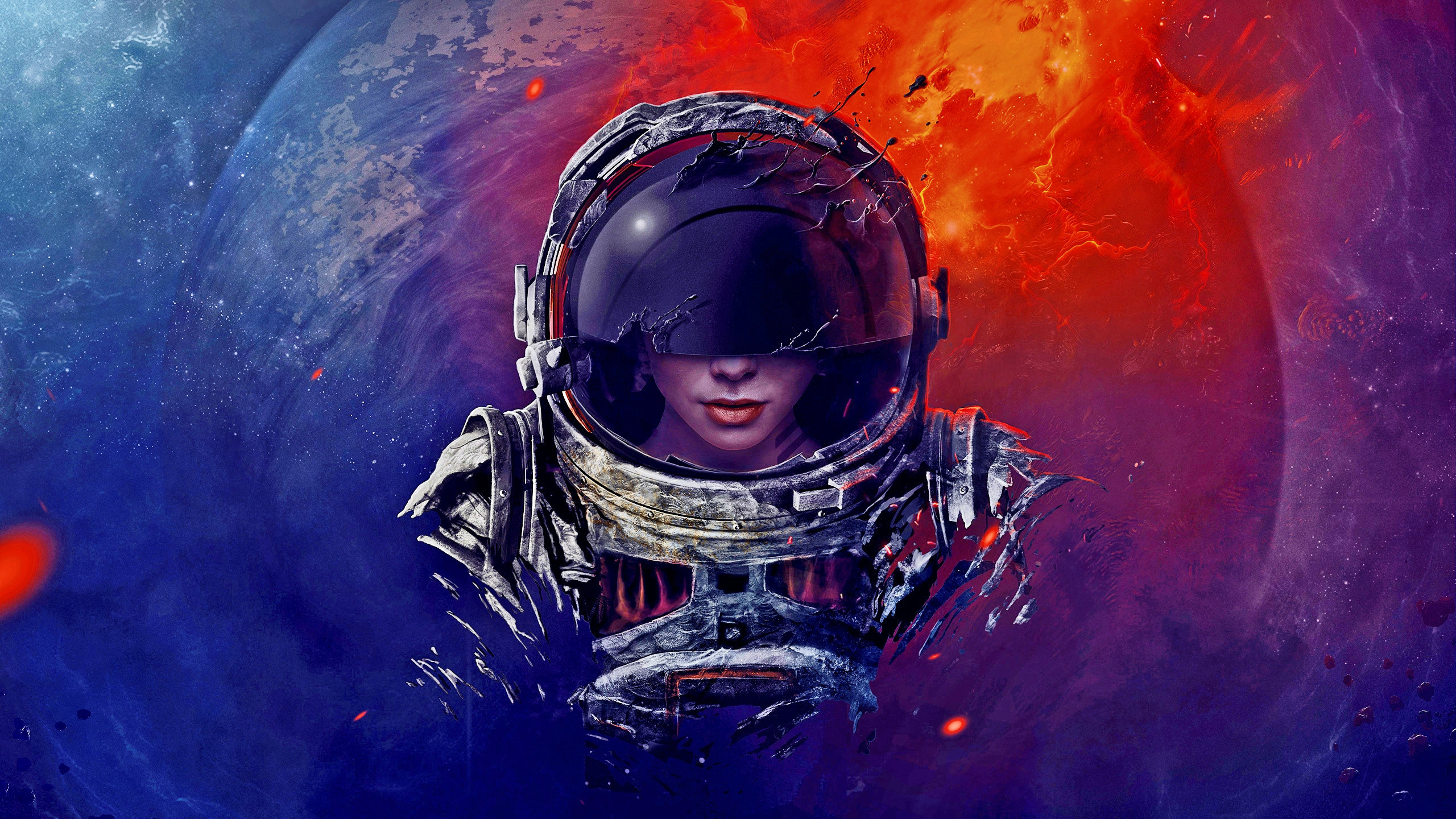 Free Download Astronaut Wallpaper Id - Astronaut Wallpaper Girl - HD Wallpaper 