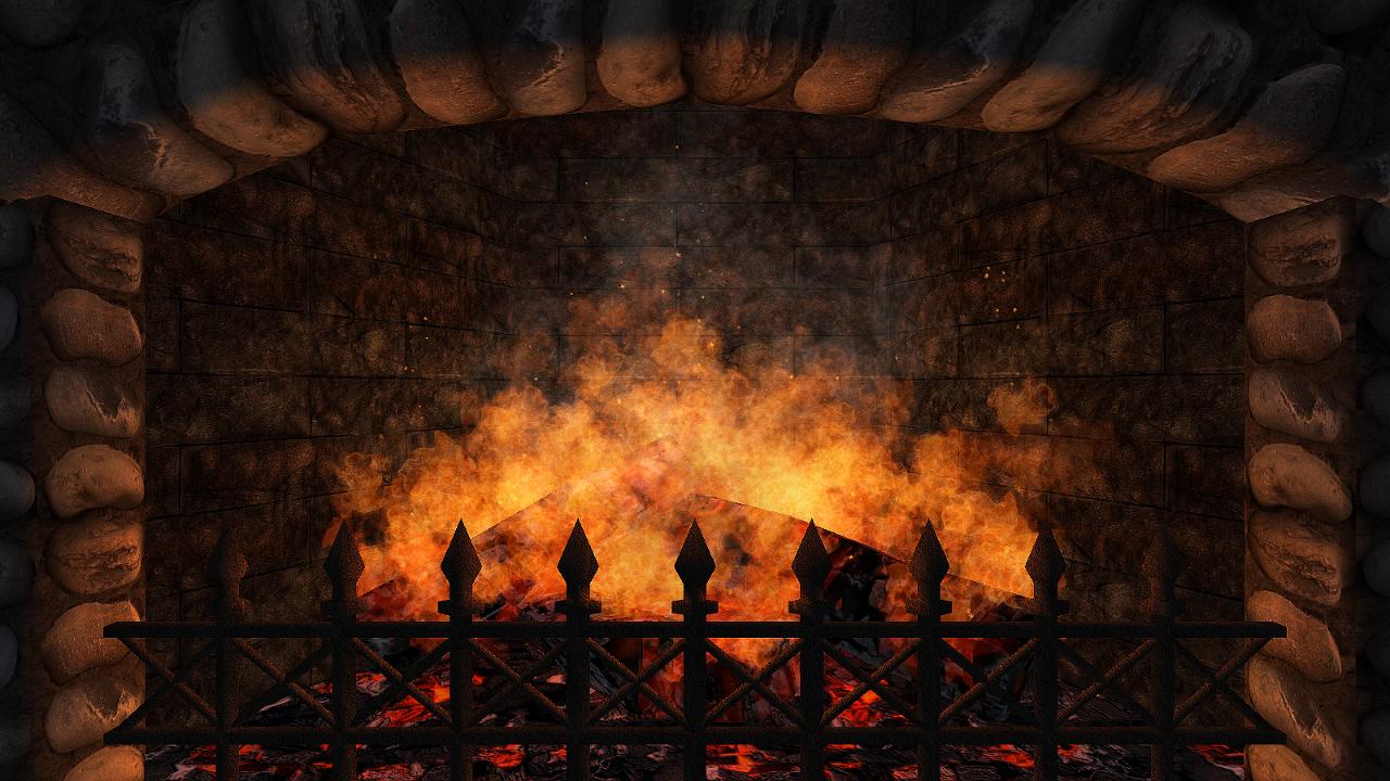 Animated Fireplace - HD Wallpaper 