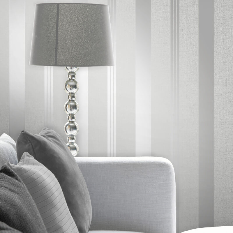 Fine Decor Quartz Stripe Silver Glitter Wallpaper - Silver And Grey Striped - HD Wallpaper 