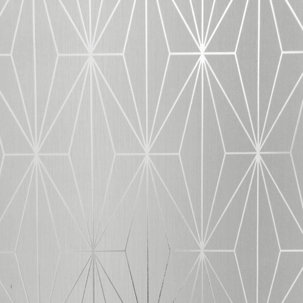 Dove Grey Silver Metallic Geometric Wallpaper Triangles - Triangle - HD Wallpaper 