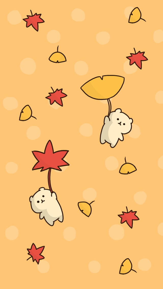 Cute Fall Wallpaper - Cute Kawaii Fall Backgrounds - HD Wallpaper 