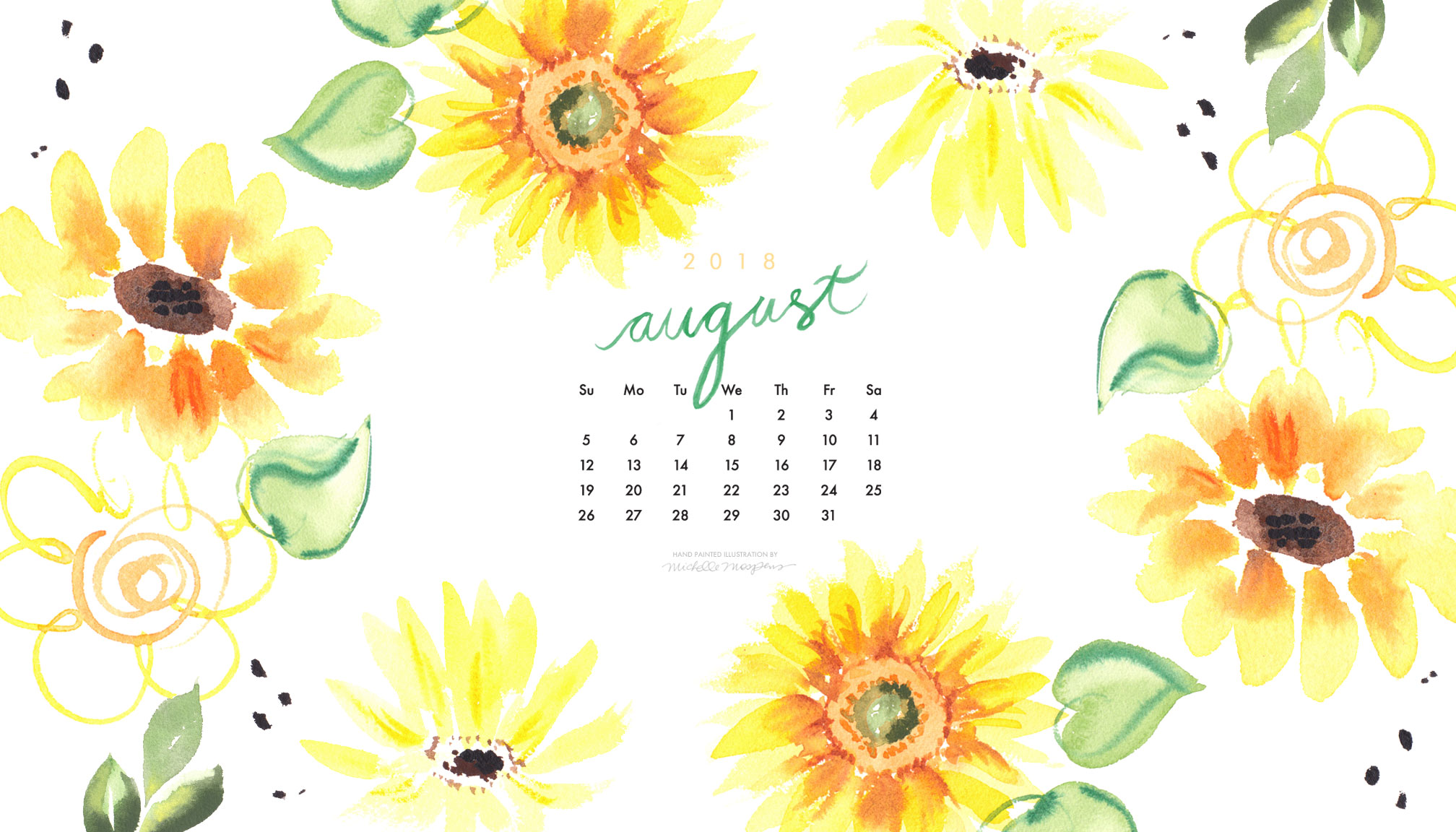 August 2018 Wallpaper Calendar - HD Wallpaper 